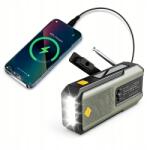  Hordozható Napelemes Rádió Hajtókar Szósz Dinamó Vészhelyzeti Zseblámpa Powerbank (XYF-4027019062306)