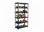 MAMUTEX Lakkozott, fémből készült állvány Mamutex Standard 240x80x40 cm - 6 polc, teherbírás 720 kg, fekete