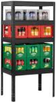 MAMUTEX Lakkozott, fémből készült állvány Mamutex Standard 160x60x40 cm - 4 polc, teherbírás 480 kg, fekete