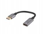 Lanberg Adapter kábel Lanberg Displayport (M) -> Hdmi (f) 4K 20cm ezüst (AD-DP-HD-02)