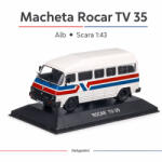 DeAgostini Macheta auto de colectie Rocar TV 35, alb cu dungi rosii si albastre, scara 1: 43, DeAgostini (973)
