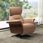 AC Atelier Fotoliu pivotant, functie relax, tapitat cu piele George (AC 5198)
