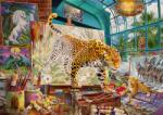 Trefl - Puzzle Premium Plus „Ora ceaiului: Leoparzii din atelierul de pictură - 1 000 piese Puzzle