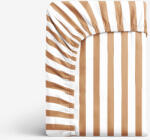 Goldea cearceaf de pat cu elastic din bumbac - dungi maro de toamnă 180 x 200 cm