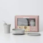 Miniware Set diversificare hrana bebelusi Miniware Sip&Snack, 100% din materiale naturale biodegradabile, 3 piese, Grey Set pentru masa bebelusi