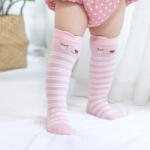 drool Sosete lungi cu animalute Drool (Varsta: 2-4 ani, Culoare: Roz cu dungi)