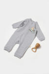 BabyCosy Salopeta cu fermoar, Two thread, BabyCosy, 100% bumbac organic, Gri (Marime: 18-24 Luni)