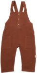BabyCosy Salopeta de vara cu buzunare din muselina, BabyCosy, 100% bumbac organic, caramiziu (Marime: 3-6 Luni)
