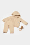 BabyCosy Set hanorac cu gluga si pantaloni, Two thread, 100%bumbac organic - Stone, BabyCosy (Marime: 12-18 Luni)