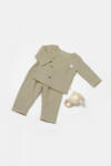 BabyCosy Set bluza cu nasturi si pantaloni , Winter muselin, 100% bumbac - Verde, BabyCosy (Marime: 18-24 Luni)