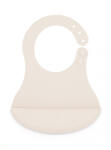 BabyJem Baveta din silicon BabyJem (Culoare: Ecru) - drool Bavata
