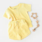 BabyCosy Set tricou cu pantaloni scurti - 100% bumbac organic - Galben, BabyCosy (Marime: 18-24 Luni)