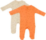 BabyCosy Set 2 salopete lungi Printed, BabyCosy, 50% modal+50% bumbac, Stone/Apricot (Marime: 6-9 luni)