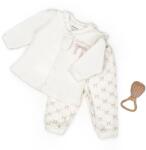 BabyCosy Set bluză și pantalon, Bow, BabyCosy, 100%bumbac organic, Powder (Marime: 6-9 luni)