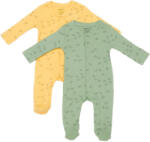 BabyCosy Set 2 salopete lungi Printed, BabyCosy, 50% modal+50% bumbac, Lamaie/Verde (Marime: 3-6 Luni)