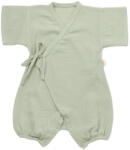 BabyCosy Salopeta petrecuta din muselina, BabyCosy, 100% bumbac organic, Verde (Marime: 6-9 luni)