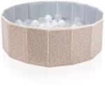 BabyJem Piscina uscata pliabila cu bile, BabyJem, 30x83 cm, 100 bile albe, somon