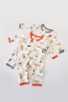 BabyCosy Set 2 salopetele cu maneca lunga si pantaloni lungi - 100%bumbac organic - Rosu si Gri, BabyCosy (Marime: 18-24 Luni)