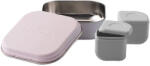Miniware Set cutie cu 2 silipods pentru mancare bebelusi Miniware Grow bento, 3 piese, Cotton Candy+Grey Set pentru masa bebelusi