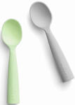 Miniware Set de lingurite bebelusi Miniware, 100% silicon alimentar, Grey+Keylime Set pentru masa bebelusi