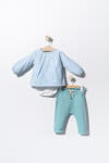 Tongs baby Set bluzita de vara cu pantalonasi pentru bebelusi Cats, Tongs baby (Culoare: Albastru, Marime: 18-24 Luni)