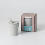 Miniware Pahar cu capac si pai antrenament bebelusi Miniware 1-2-3 Sip! , 100% din materiale naturale biodegradabile, Grey