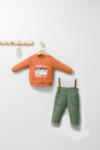 Tongs baby Set 2 piese cu bluzita si pantalonasi cu buzunare King, Tongs baby (Culoare: Portocaliu, Marime: 6-9 luni)