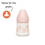 Suavinex Biberon 150 ml cu tetină rotundă din silicon, debit lent, iepuraș roz Hygge Suavinex
