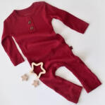 BabyCosy Salopeta cu maneca lunga si pantaloni lungi din bumbac organic si modal - Rosu BabyCosy (Marime: 0-3 Luni)