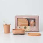 Miniware Set diversificare hrana bebelusi Miniware Sip&Snack, 100% din materiale naturale biodegradabile, 3 piese, Toffee Set pentru masa bebelusi