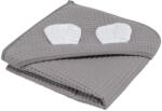 Skiddou Prosop nou nascut Skiddou Skumi, 100% bumbac, cu gluga cu urechiuse, Gri inchis, 100x100cm