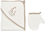 BabyCosy Set de baie cu prosop si manusa Girafa, BabyCosy, Ecru