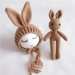 drool Set de caciulita cu iepuras pentru nou-nascut Drool (Culoare: Bej inchis)