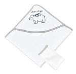 BabyJem Set prosop cu capison si manusa de baie pentru copii BabyJem (Culoare: Gri)