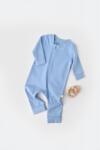 BabyCosy Salopeta cu fermoar cu maneca lunga si pantaloni lungi - 100%bumbac organic - Bleu, BabyCosy (Marime: 6-9 luni)