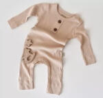 BabyCosy Salopeta cu maneca lunga si pantaloni lungi din bumbac organic si modal - Blush BabyCosy (Marime: 0-3 Luni)