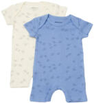BabyCosy Set 2 salopete scurte Printed, BabyCosy, 50% modal+50% bumbac, Ecru/Lavanda (Marime: 18-24 Luni)