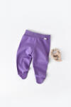 BabyCosy Pantaloni cu Botosei - Bumbac organic Mov BabyCosy (Marime: 0-3 Luni)