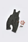BabyCosy Salopeta Velvet cu bretele din 80%bumbac organic si 20% poliester - Antracit, BabyCosy (Marime: 3-6 Luni)