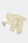BabyCosy Set bluza si pantaloni, Winter muselin, 100% bumbac - Stone, BabyCosy (Marime: 9-12 luni)