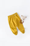 BabyCosy Pantaloni cu Botosei - Bumbac organic Galben BabyCosy (Marime: 3-6 Luni)