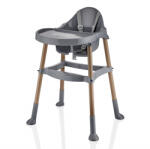 BabyJem Scaun de masa BabyJem, pentru bebe, multifunctional, cu tavita si suport pentru picioare (Culoare: Gri) Scaun de masa bebelusi, inaltator