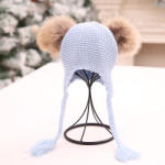 drool Caciulita Eva cu 2 pampoane Drool (Culoare: Bleu)