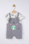 Tongs baby Set salopeta cu tricou de vara pentru bebelusi Koala, Tongs baby (Culoare: Gri, Marime: 9-12 luni)