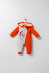 Tongs baby Salopeta pentru bebelusi de iarna Pinguins, Tongs baby (Culoare: Portocaliu, Marime: 6-9 luni)