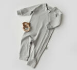 BabyCosy Salopeta cu fermoar cu maneca lunga si pantaloni lungi din 95%bumbac organic si 5% elastan - Gri, BabyCosy (Marime: 18-24 Luni)
