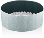 BabyJem Piscina uscata cu bile, BabyJem, 30x83 cm, 100 bile albe (Culoare: Verde)