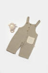 BabyCosy Salopeta cu bretele si buzunar, 100% bumbac - Verde, BabyCosy (Marime: 9-12 luni)