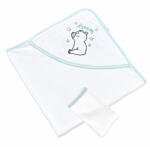 BabyJem Set prosop cu capison si manusa de baie pentru copii BabyJem (Culoare: Bleu)