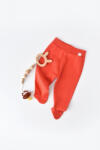 BabyCosy Pantaloni cu Botosei - Bumbac organic Caramiziu BabyCosy (Marime: 6-9 luni)